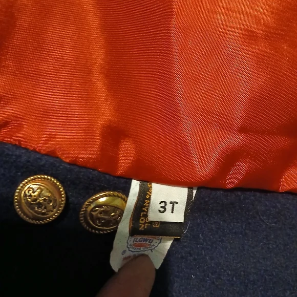 Rothchilds Toddler Girls. Red and Navy Pea Coat with Hat.  Size 3 Toddler. - Picture 16 of 16